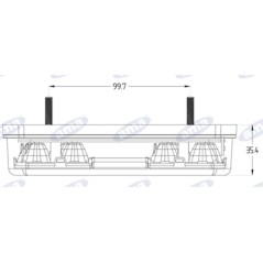 Left rear light Led 165x80x35mm tractor machine 12-24V | NewgardenAgri.com