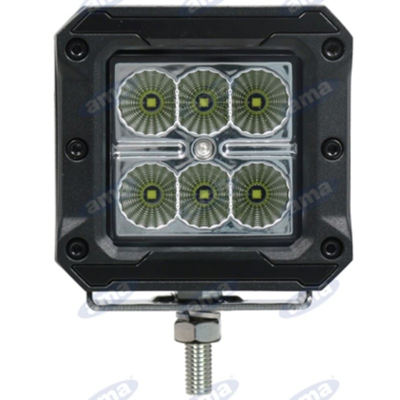 Projecteur de travail 85x81mm LED 10-30V 18W 1620LM sortie de câble 50cm machine agricole