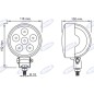 Lampe de travail à LED 12-28V 18W 1350LM 118x154,5mm 6 LED IP67 machine agricole