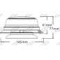 Led rotating beacon magnetic base h 77mm L 145mm self-propelled agricultural machine 12-24V