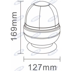 Baliza LED 12-24V base magnética 169x127mm tractor autopropulsado máquina agrícola | NewgardenAgri.com
