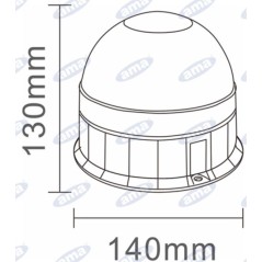LED rotating beacon 12-24V flat base 130x140mm tractor agricultural machine | NewgardenAgri.com