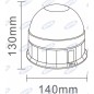 Faro giratorio LED 12-24V base plana 130x140mm tractor máquina agrícola