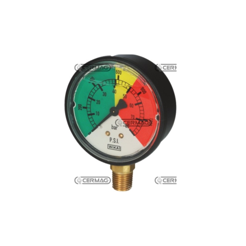 Isometric glycerine pressure gauge vertical connection ABS case scale 0-25 bar