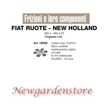 Disco frizione 6pale trattore 880.4 880.4DT LUK 15559 FIAT NEW HOLLAND 5122377 | NewgardenAgri.com