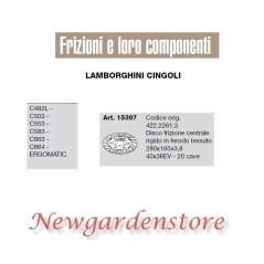 Disco frizione trattore C482 503 553 663 ergomatic 15397 LAMBORGHINI 20 cave | NewgardenAgri.com