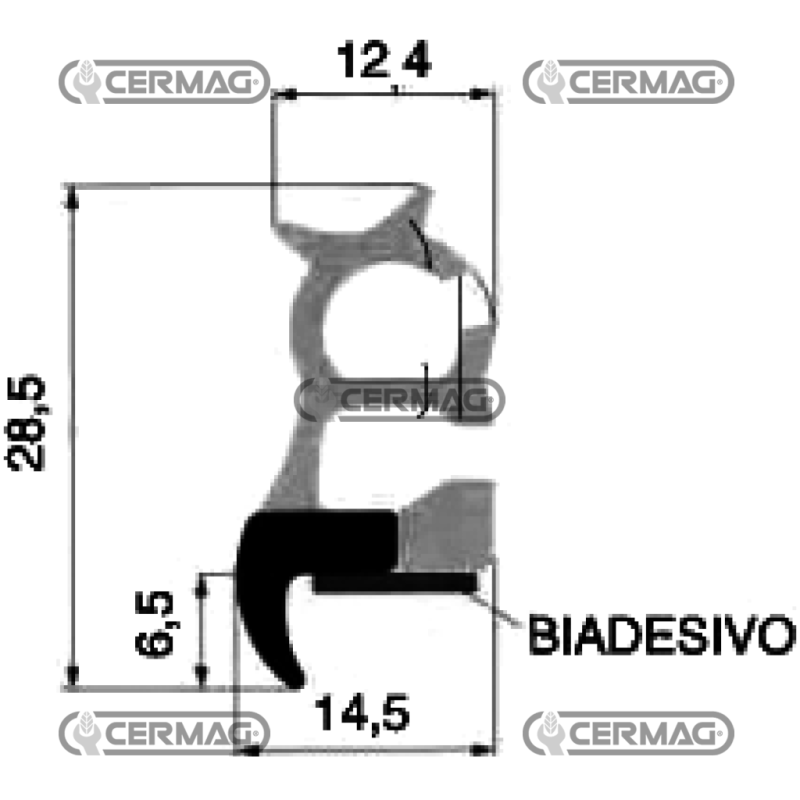 Guarnizione per cabina in rotoli da 25 mt COMPATIBILE - 65391