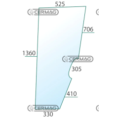Vitre de porte droite COMPATIBLE - 092342120/20C | NewgardenAgri.com