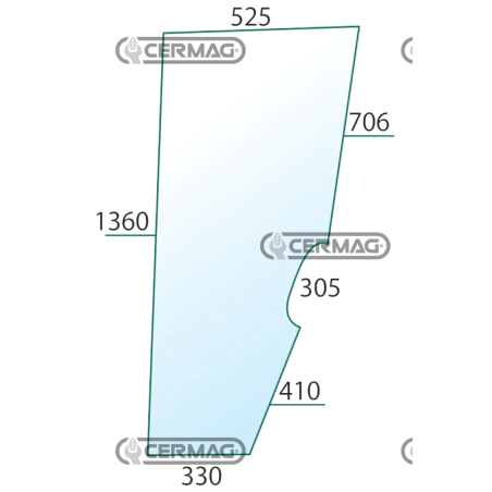 Vitre de porte droite COMPATIBLE - 092342120/20C | NewgardenAgri.com