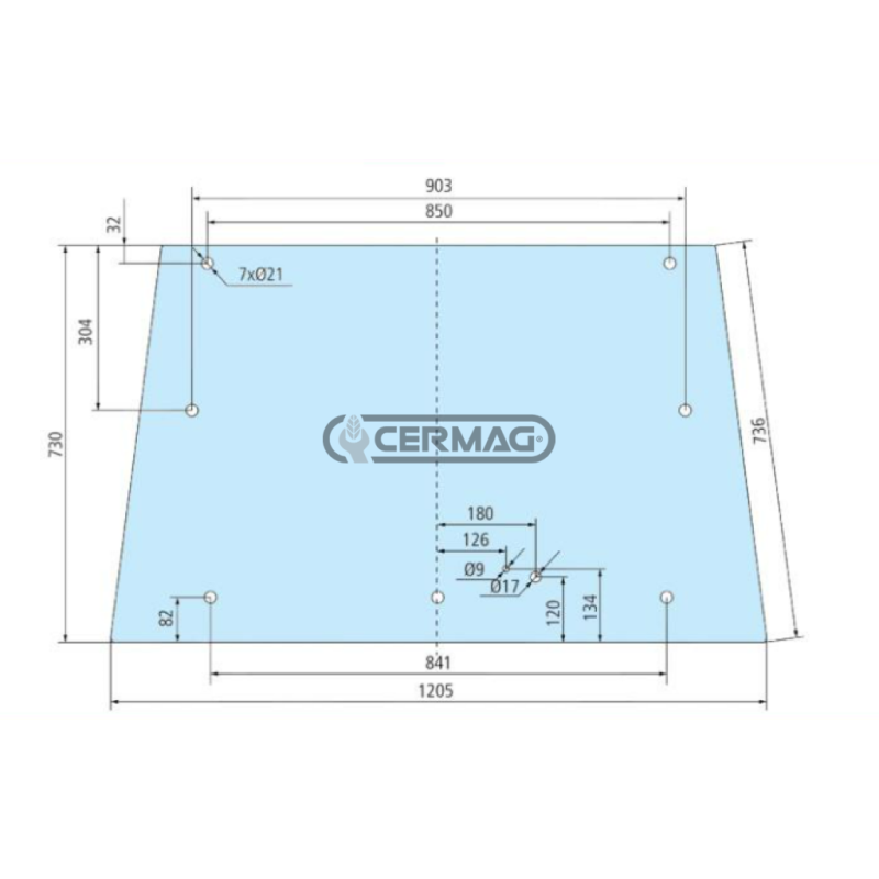 Cristal apertura trasera COMPATIBLE LANDINI - 3306547M2C