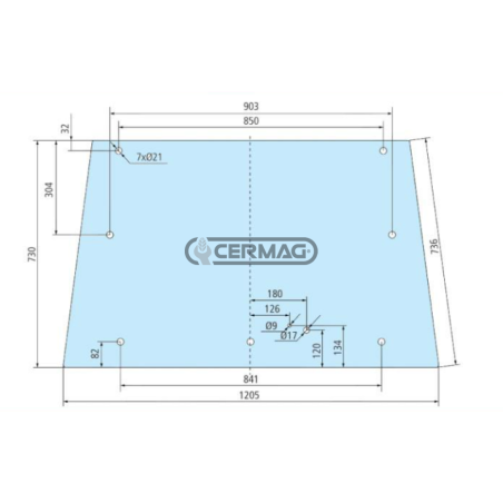 Cristal apertura trasera COMPATIBLE LANDINI - 3306547M2C | NewgardenAgri.com