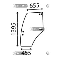 Vitre de porte courbée GAUCHE COMPATIBLE LANDINI - 3658738M1C | NewgardenAgri.com