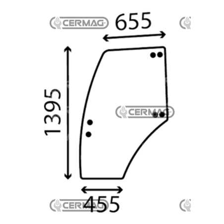 Vitre de porte courbée GAUCHE COMPATIBLE LANDINI - 3658738M1C | NewgardenAgri.com