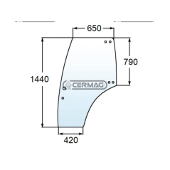 Vitre de porte gauche COMPATIBLE - 3665889M1C | NewgardenAgri.com