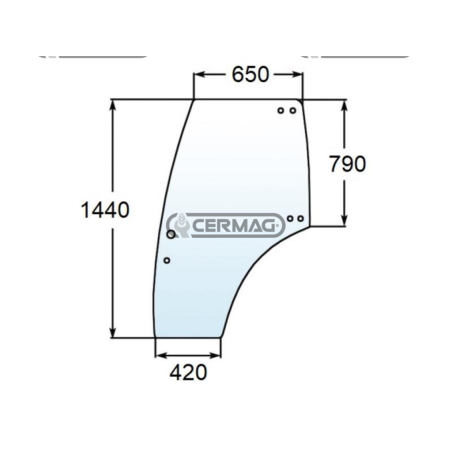 Vitre de porte gauche COMPATIBLE - 3665889M1C | NewgardenAgri.com