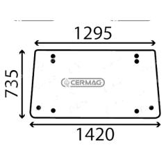 vitre de cabine pour CNH COMPATIBLE - 5129357C | NewgardenAgri.com