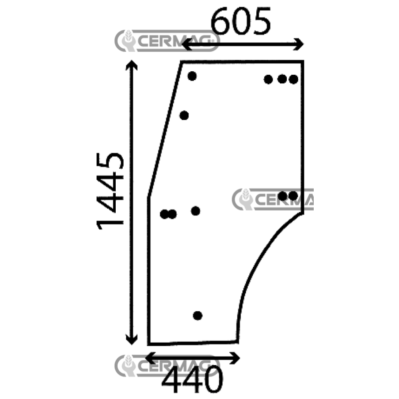 VETRO PORTIERA DX/SX LANDINI SERIE FRUTTETI 60F/L/V COMPATIBILE - LA3311779M91