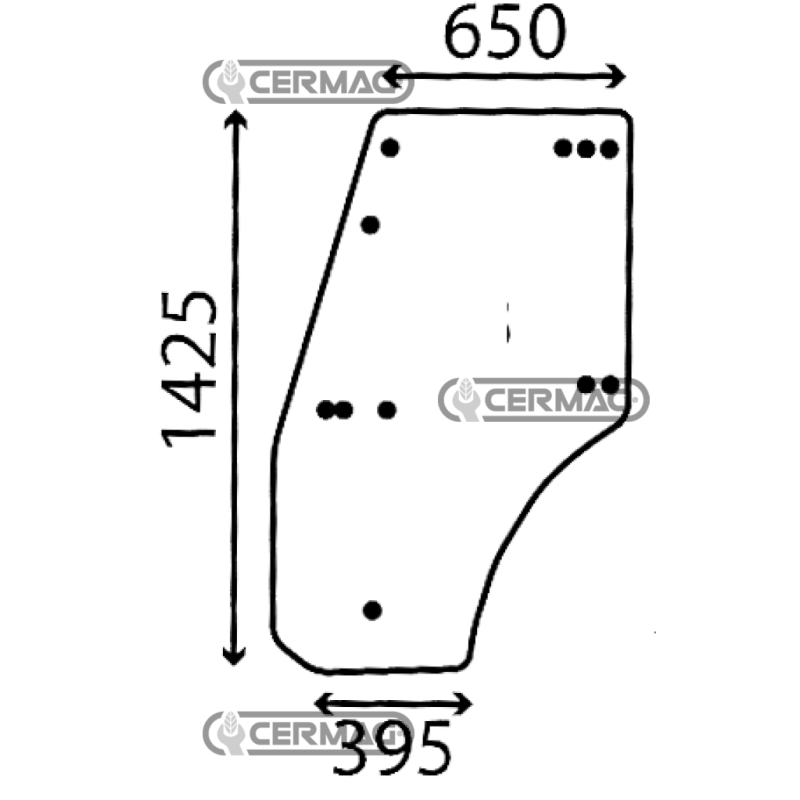 LANDINI ADVANTAGE SERIES COMPATIBLE RIGHT/LEFT DOOR GLASS - LA3540165M1