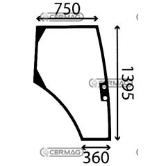 VITRE DE PORTE DROITE COMPATIBLE LANDINI LEGEND SERIES - LA3554891M2 | NewgardenAgri.com