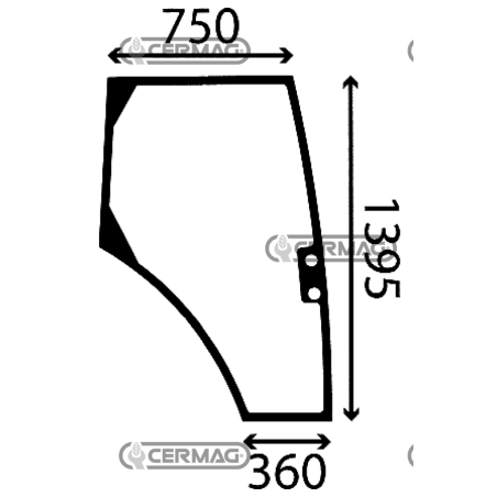 VITRE DE PORTE DROITE COMPATIBLE LANDINI LEGEND SERIES - LA3554891M2 | NewgardenAgri.com