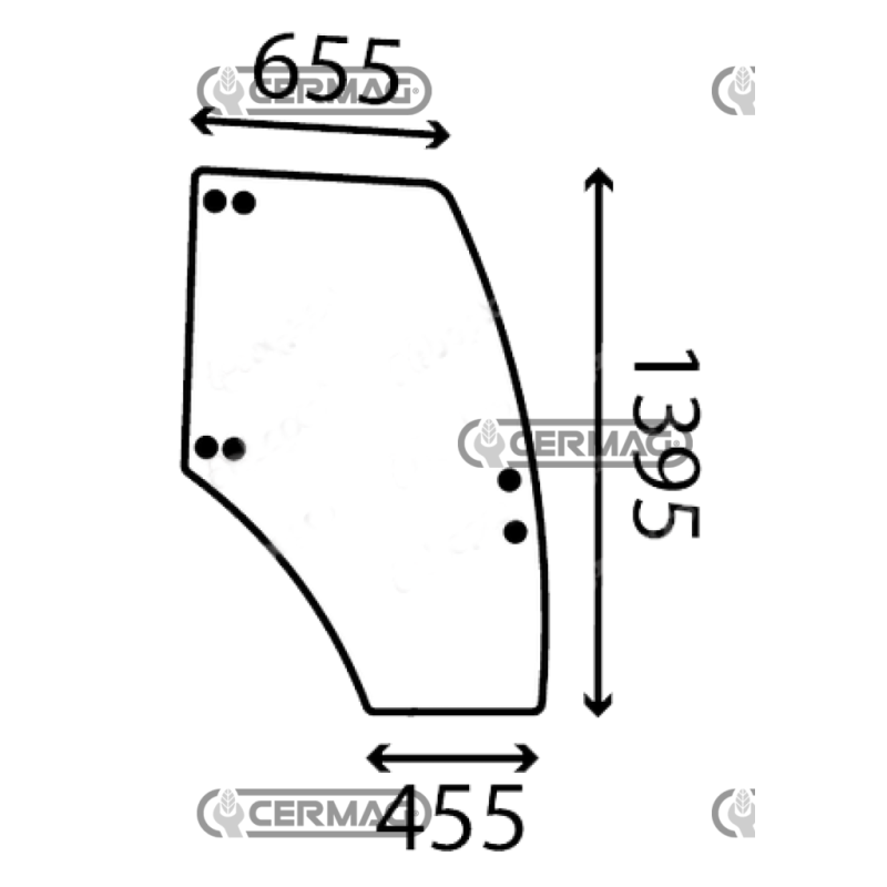 right door glass COMPATIBLE - LA3658922M1