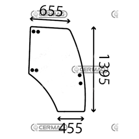 COMPATIBLE right door glass - LA3658922M1 | NewgardenAgri.com