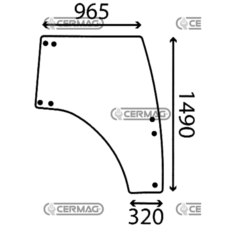CRISTAL PUERTA DERECHA LANDINI SERIE POWERFARM / POWERFARM NUEVO COMPATIBLE - LA3674695M1