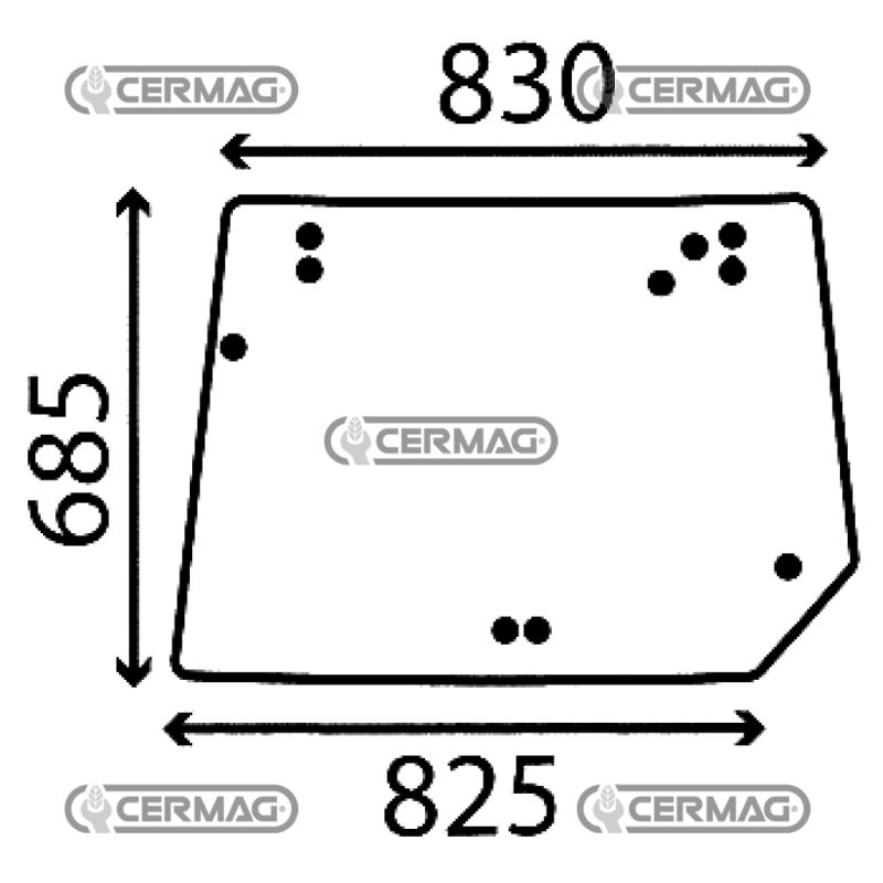 REAR DOOR GLASS LANDINI REX SERIES NEW COMPATIBLE - LA3679459M1