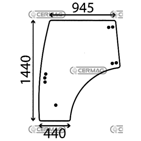 VITRE DE PORTE GAUCHE SÉRIE LANDINI REX NOUVEAU COMPATIBLE - LA3679563M1 | NewgardenAgri.com