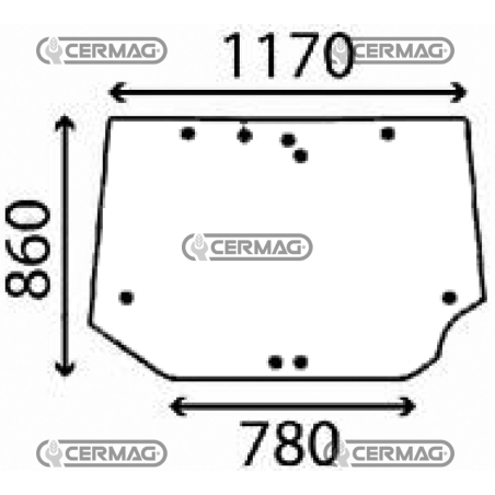 VITRE DE PORTE ARRIÈRE LANDINI SÉRIE 7 COMPATIBLE - LA4218433M2 | NewgardenAgri.com
