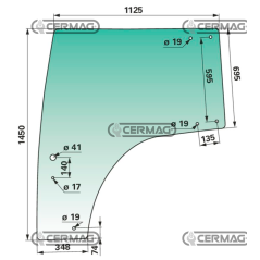 CRISTAL PUERTA IZQUIERDA COMPATIBLE LANDINI - LA6517712M6 | NewgardenAgri.com