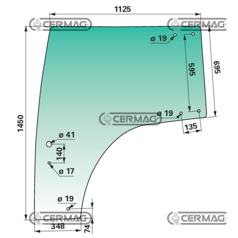 CRISTAL PUERTA IZQUIERDA COMPATIBLE LANDINI - LA6517712M6