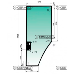Brüniertes linkes Türglas KOMPATIBEL – R131163C | NewgardenAgri.com
