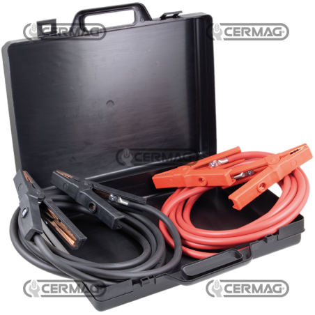 PAR DE CABLES DE ARRANQUE DE COBRE CON ALICATES Y ESTUCHE - COMPATIBLE SUPER PROFESIONAL - 36832 | NewgardenAgri.com