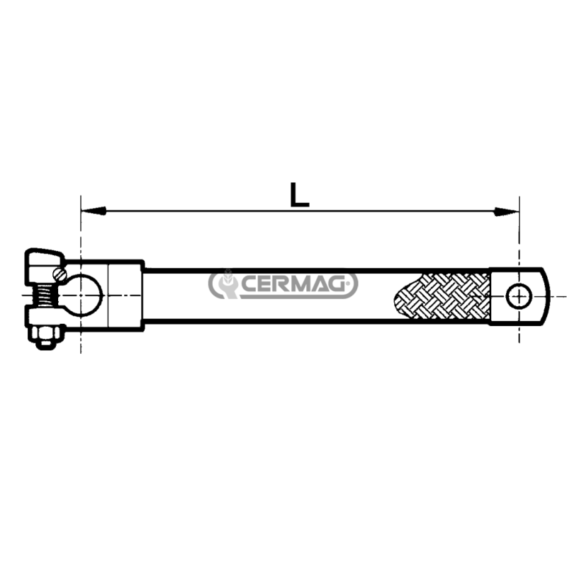 Ground braid with battery terminal Length - L 400 mm Section 25 mm² COMPATIBLE - 35524