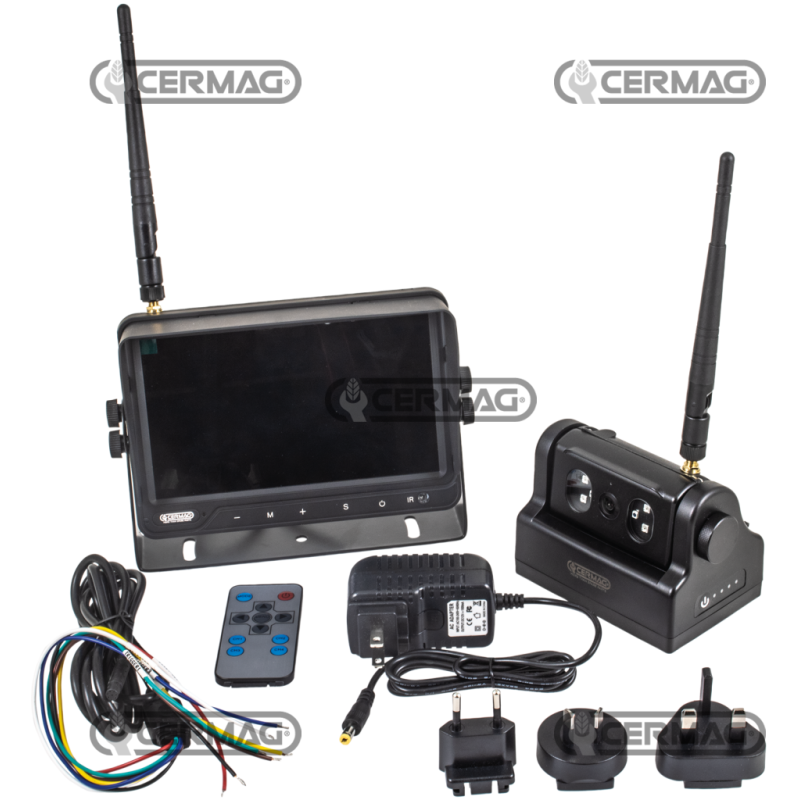 Kit de vídeo INALÁMBRICO 12-24 Voltios magnético 9" COMPATIBLE - 37130