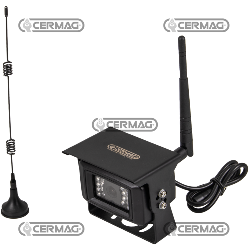 Telecamera WIRELESS 12-24 Volt con microfono antenna e cavo 3 mt COMPATIBILE - 37132