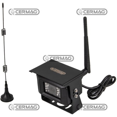 DRAHTLOSE 12-24-Volt-Kamera mit Mikrofon, Antenne und 3 m Kabel KOMPATIBEL - 37132 | NewgardenAgri.com