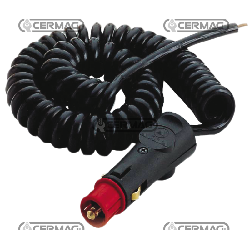 CIGARETTE LIGHTER PLUG WITH 3 M LONG SPIRAL CABLE. FOR COMPATIBLE ROTARY LIGHT - 35472