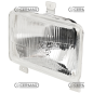 PHARE ASYMÉTRIQUE AVEC 2 LUMIÈRES POUR MÊME COMPATIBLE - 36493