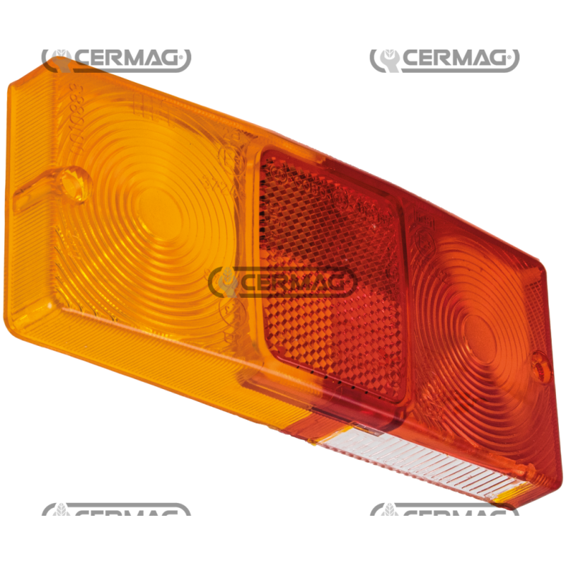 RODOVETRO SINISTRO CON LUCE TARGA (ROSSO - ARANCIO) COMPATIBILE - 35333