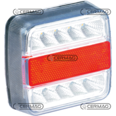 Square LED rear light - 5 functions Voltage 12 V COMPATIBLE - 95123 | NewgardenAgri.com
