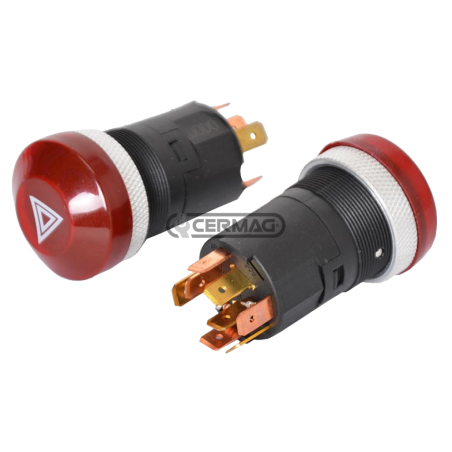 Bouton rouge avec symbole d'urgence 8 broches COMPATIBLE - 37233 | NewgardenAgri.com