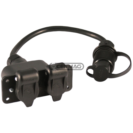 2-Buchsen-Stromkabel mit 3-poligem Stecker KOMPATIBEL – 36992 | NewgardenAgri.com