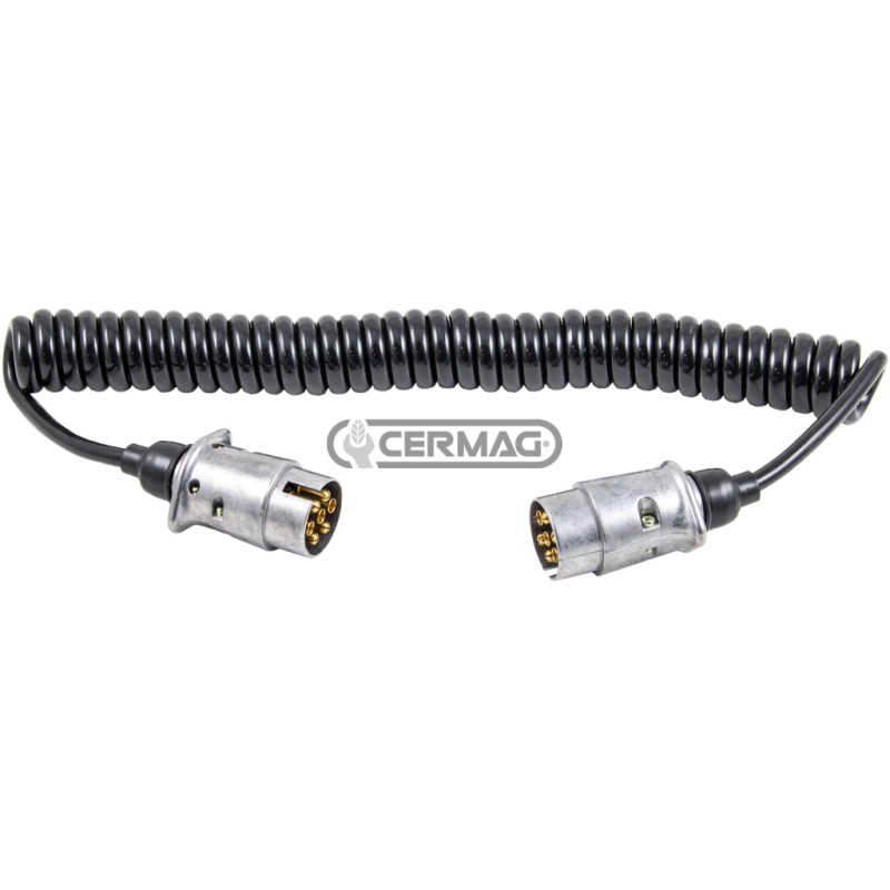 CAVO ELETTRICO A SPIRALE CON SPINE A 7 POLI PER IL COLLEGAMENTO DEI RIMORCHI AGRICOLI COMPATIBILE - 35205