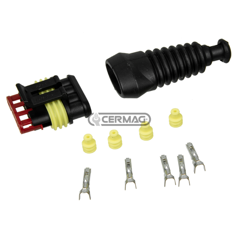Kit connessione maschio tipo AMP/TYCO 4 vie COMPATIBILE - 36587
