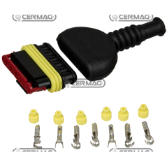 Kit connessione maschio tipo AMP/TYCO 6 vie COMPATIBILE - 36591 | NewgardenAgri.com