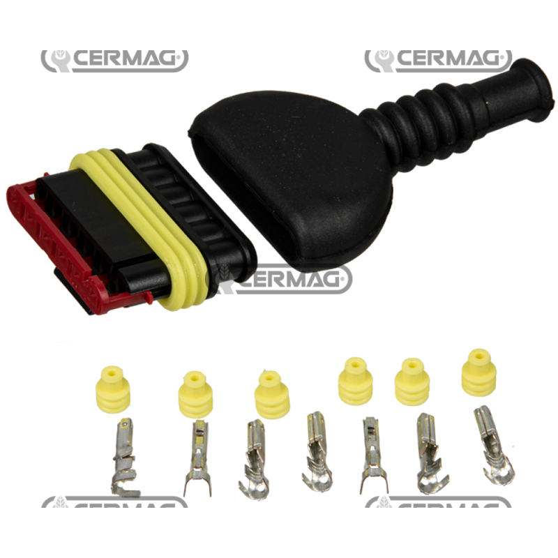 Kit connessione maschio tipo AMP/TYCO 6 vie COMPATIBILE - 36591