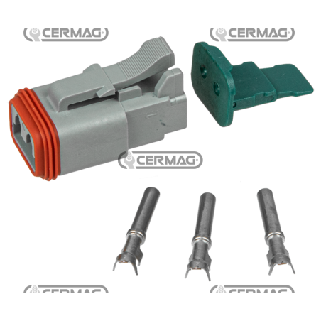 Kit de raccordement mâle 2 voies COMPATIBLE DEUTSCH - 36593 | NewgardenAgri.com