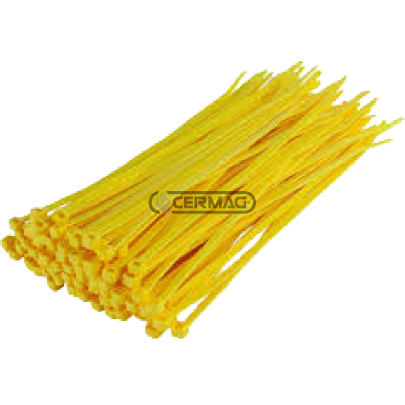 Attaches de câble Couleur Jaune Longueur 100x2,5 mm COMPATIBLE - 37206